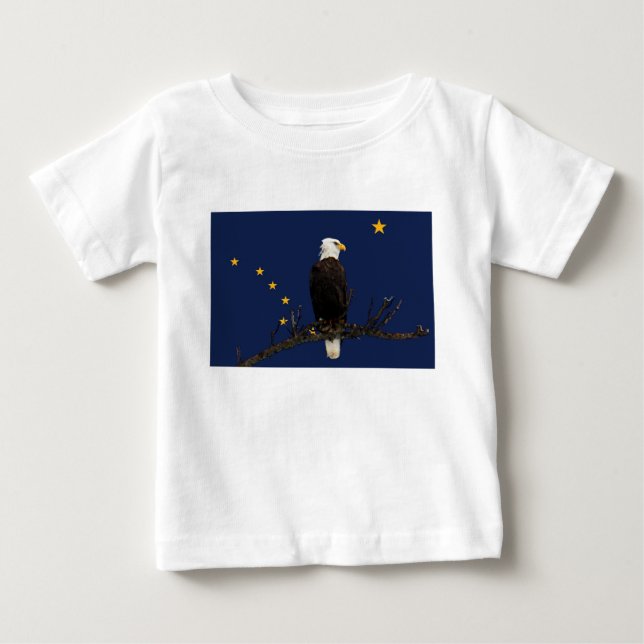 Alaska Adler und Fahne Baby T-shirt (Vorderseite)