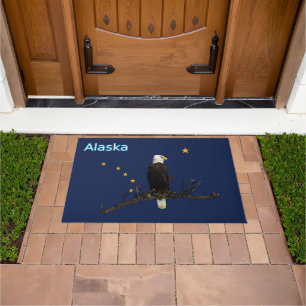 Alaska Adler und Fahne Fußmatte