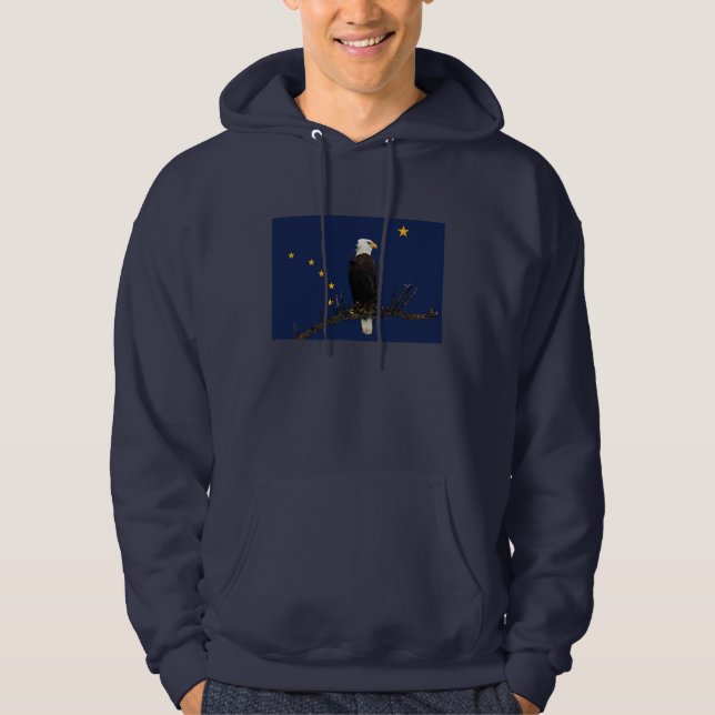 Alaska Adler und Fahne Hoodie (Vorderseite)
