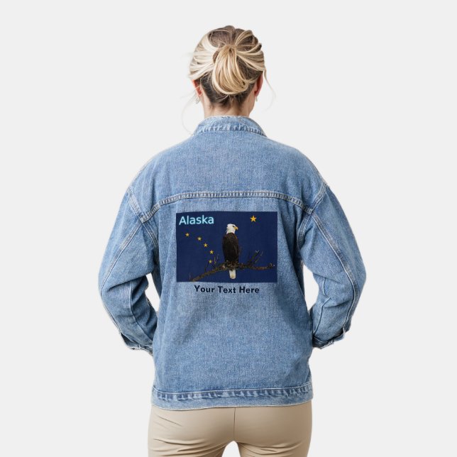 Alaska Adler und Fahne Jeansjacke (Modell)