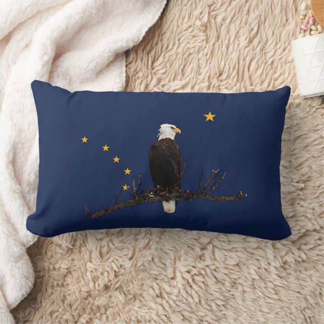 Alaska Adler und Fahne Lendenkissen (Decke)