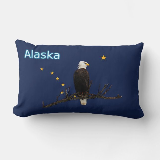 Alaska Adler und Fahne Lendenkissen (Vorderseite)