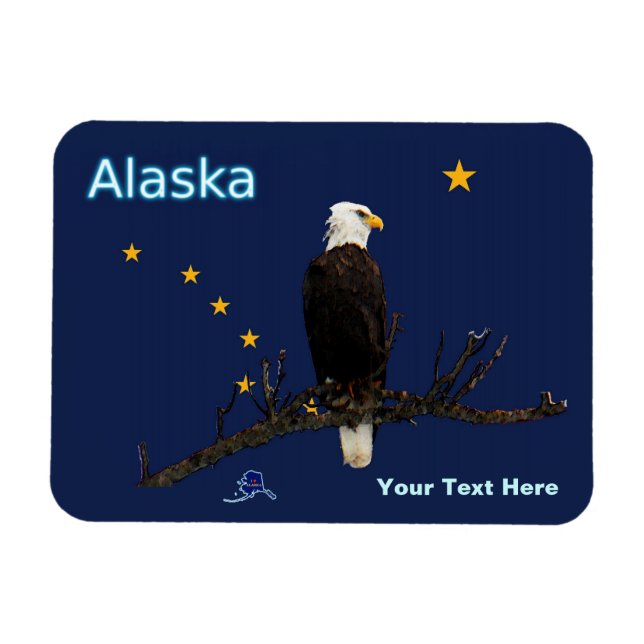 Alaska Adler und Fahne Magnet (Horizontal)