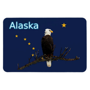 Alaska Adler und Fahne Magnet
