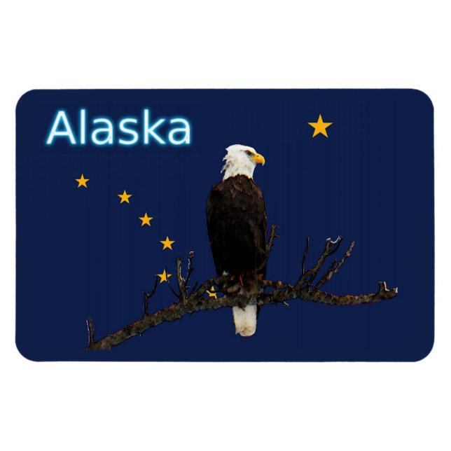 Alaska Adler und Fahne Magnet (Horizontal)