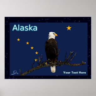 Alaska Adler und Fahne Poster