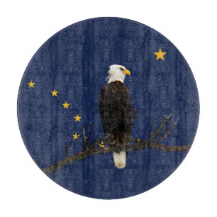 Alaska Adler und Fahne Schneidebrett