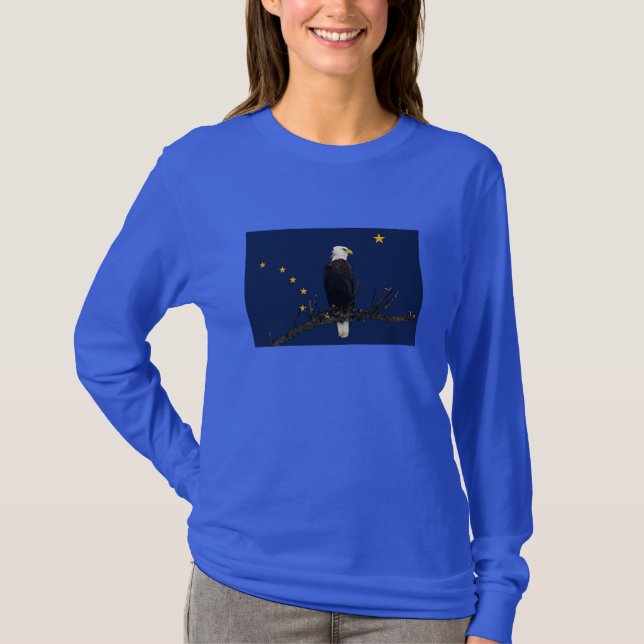 Alaska Adler und Fahne T-Shirt (Vorderseite)
