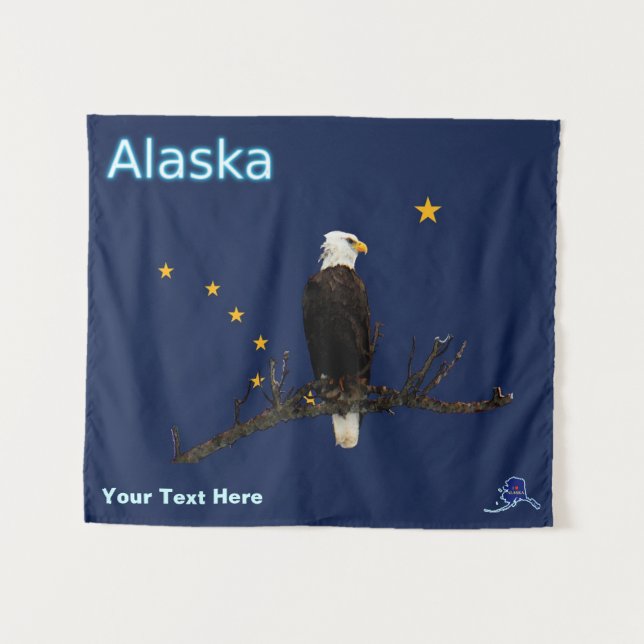 Alaska Adler und Fahne Wandteppich (Vorderseite (Horizontal))