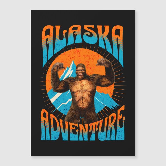 Alaska Adventure Funny Sasquatch Magnetkarte (Vorderseite)
