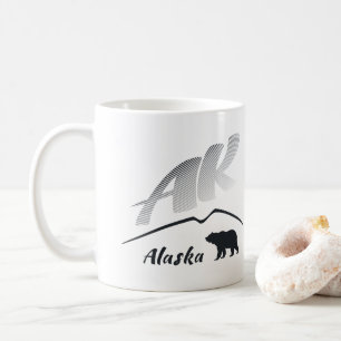 Alaska (AK)kodiak-Braunbär - schwarzes Logo Kaffeetasse