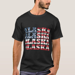Alaska Alaska Amerikanische Flagge T-Shirt
