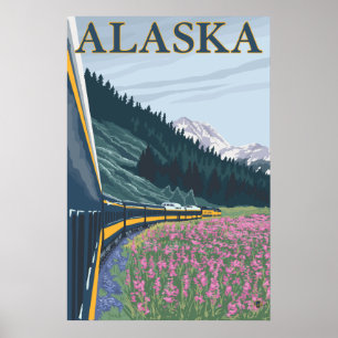 Alaska - Alaska Eisenbahn und Feuerweh Poster