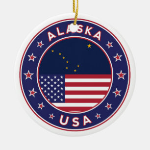 Alaska, Alaska t-shirt, Alaska sticker, Alaska bag Keramik Ornament