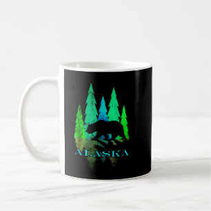 Alaska - Alaskan Northern Light Trees with Bear Kaffeetasse