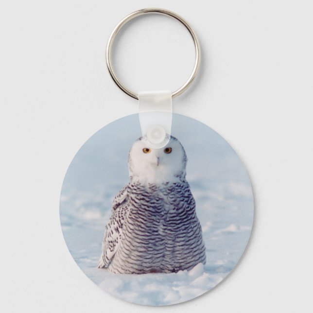Alaska Arctic Winter Snowy Owl Schlüsselanhänger (Vorderseite)