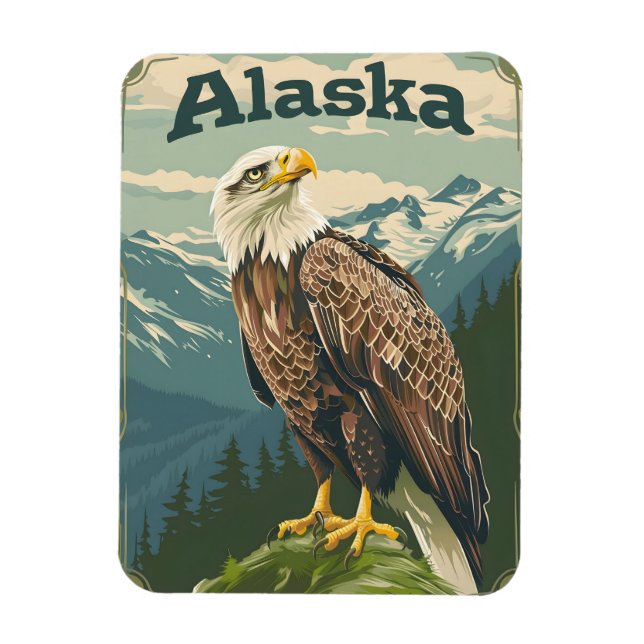 Alaska Bald Eagle Magnet (Vertikal)