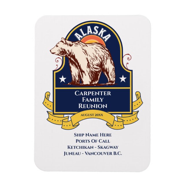 Alaska Bear Family Wiedersehen Cruise Magnet (Vertikal)