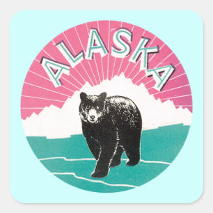 Alaska Bear Quadratischer Aufkleber