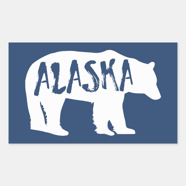 Alaska Bear Rechteckiger Aufkleber (Vorderseite)