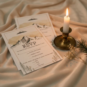 Alaska Berg Denali Wilderness Neutrale Hochzeit RSVP Karte