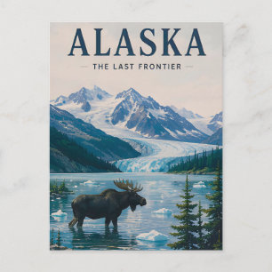 🏔️ Alaska Berg Gletscher Wildtier Ansichten Postkarte