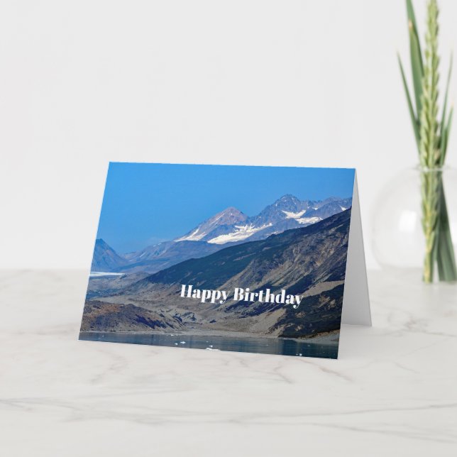 Alaska Berge Ozean Landschaftliches Foto Geburtsta Karte (Vorderseite)