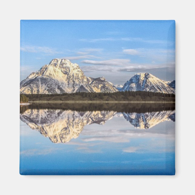 Alaska Berge Reflektion Foto Magnet (Vorne)
