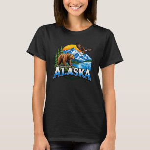 Alaska Berge und Bär T-Shirt