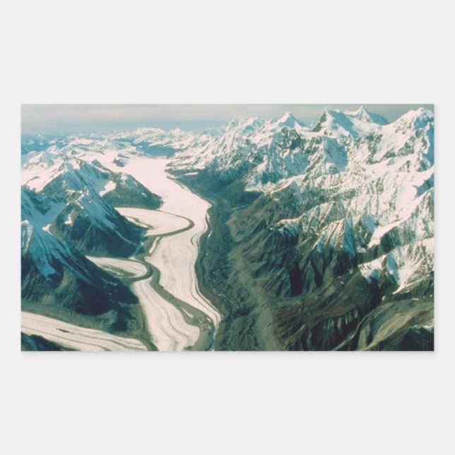 Alaska-Bergkette Rechteckiger Aufkleber (Vorderseite)
