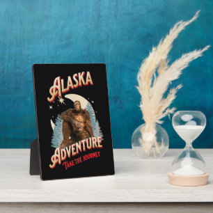 Alaska Bigfoot-Abenteuer Retro-Wilderness-Kunst Fotoplatte
