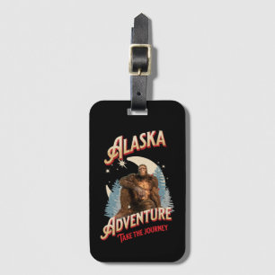 Alaska Bigfoot-Abenteuer Retro-Wilderness-Kunst Gepäckanhänger