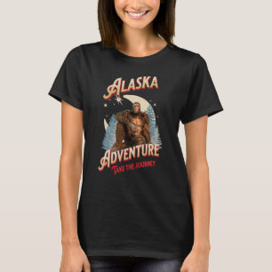 Alaska Bigfoot-Abenteuer Retro-Wilderness-Kunst T-Shirt