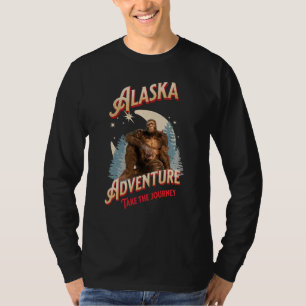 Alaska Bigfoot-Abenteuer Retro-Wilderness-Kunst T-Shirt