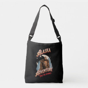 Alaska Bigfoot-Abenteuer Retro-Wilderness-Kunst Tragetaschen Mit Langen Trägern