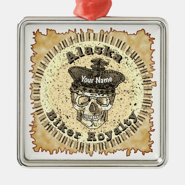 Alaska Biker  Ornament Aus Metall (Vorne)