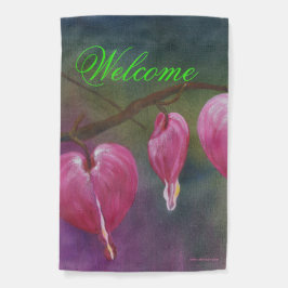 Alaska blueding Hearts / Peony Welcome Garden Flag