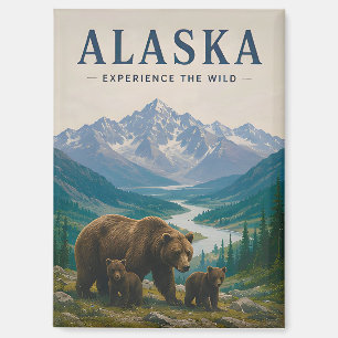 🐻 Alaska Braunbär Bergwildnis 🏔️ Magnet