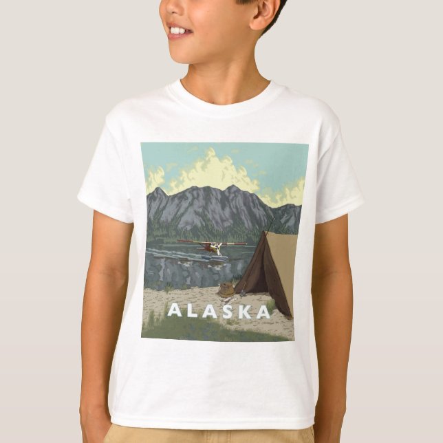 Alaska Bush Flugzeug Souvenirs T-Shirt (Vorderseite)