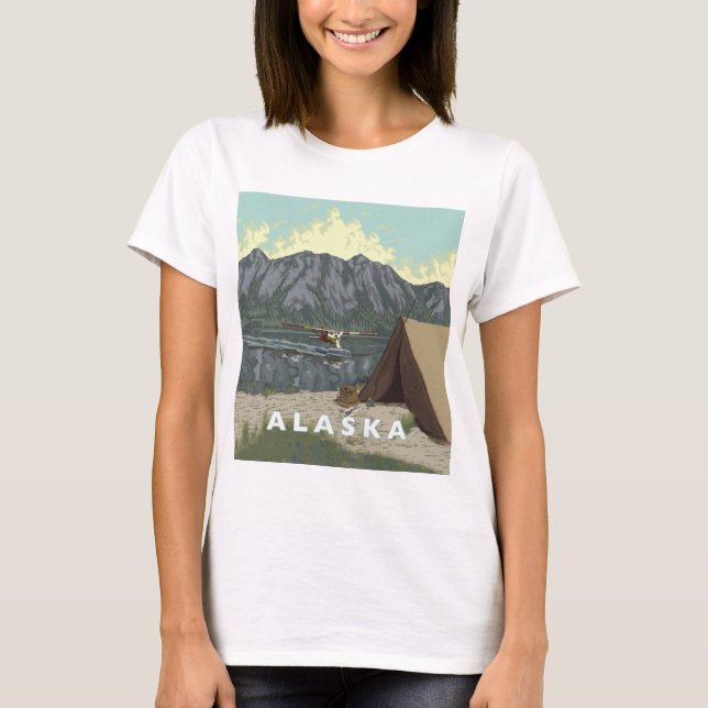 Alaska Bush Flugzeug Souvenirs T-Shirt (Vorderseite)
