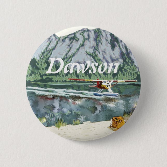 Alaska Bush Flugzeug und Angelreisen Button (Vorderseite)