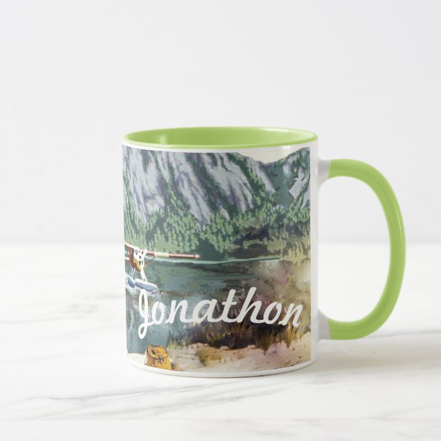 Alaska Bush Flugzeug und Angelreisen Tasse (Rechts)