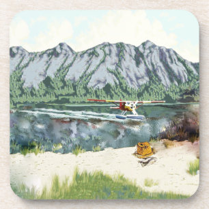 Alaska Bush Flugzeug und Angelreisen Untersetzer