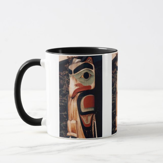 Alaska Carved Wood Totem Pole Foto Tasse (Links)