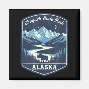 Alaska Chugach State Park Moose Mountain Fluss Magnet