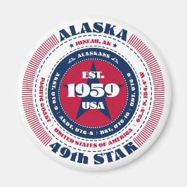 Alaska Circle Typografy Souvenir Magnet