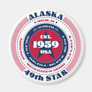 Alaska Circle Typografy Souvenir Magnet