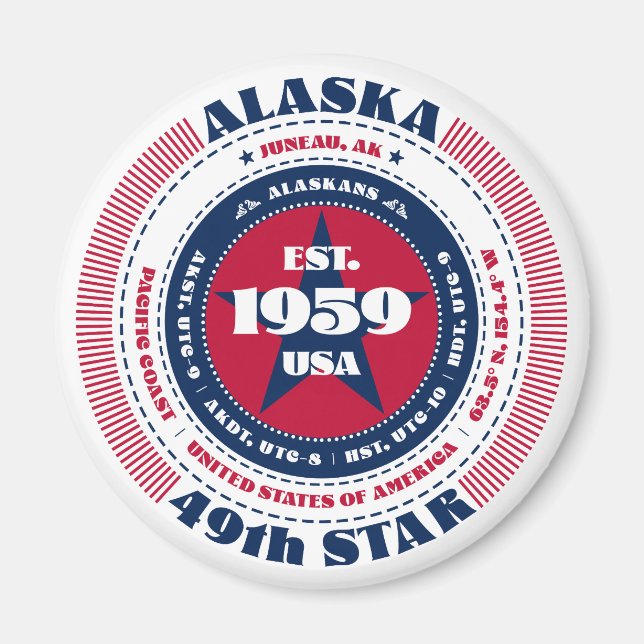 Alaska Circle Typografy Souvenir Magnet (Vorne)