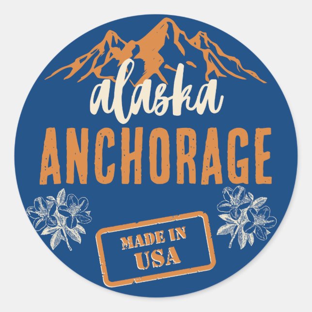 Alaska Cities Runder Aufkleber (Vorderseite)