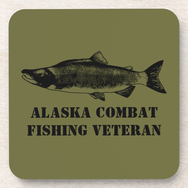 Alaska Combat Fishing Veteran Getränkeuntersetzer (Vorderseite)
